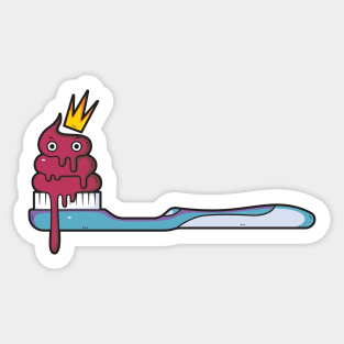 toothbrush and dirt Sticker